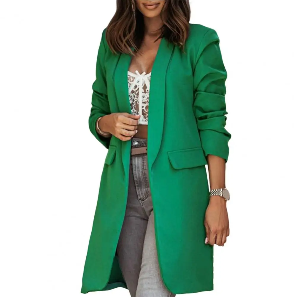 Long Sleeves Flap Pockets Open Stitch Mid-Length Oversized Blazer Women Autumn Winter Solid Color Casual Lapel Suit Jacket
Long Sleeves Flap Pockets Open Stitch Mid-Length Oversized Blazer Women Autumn Winter Solid Color Casual Lapel Suit Jacket