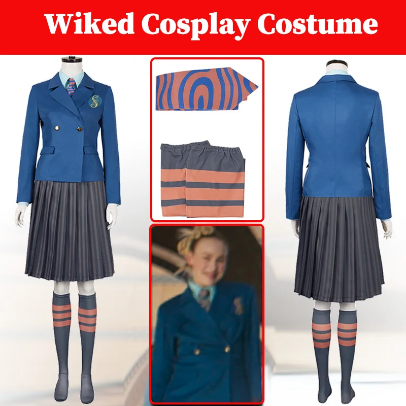 Movie Wiked School Uniform Cosplay Jk Blue Costume Women Female Disguise Roleplay Coat Tie Skirt Sock Outfits Halloween Suit
Movie Wiked School Uniform Cosplay Jk Blue Costume Women Female Disguise Roleplay Coat Tie Skirt Sock Outfits Halloween Suit