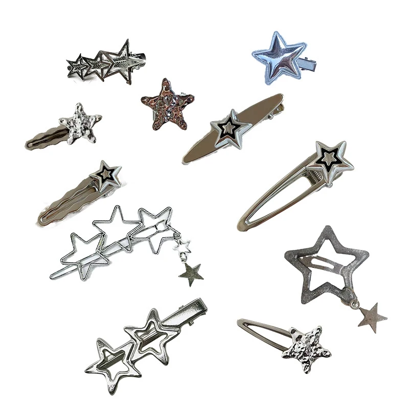 11Pcs/Set Silver Color Star Hair Clips Y2K Metal Duckbill Clip Hairpins Girls Cute Side Barrette Women Hair Accessories Set
11Pcs/Set Silver Color Star Hair Clips Y2K Metal Duckbill Clip Hairpins Girls Cute Side Barrette Women Hair Accessories Set