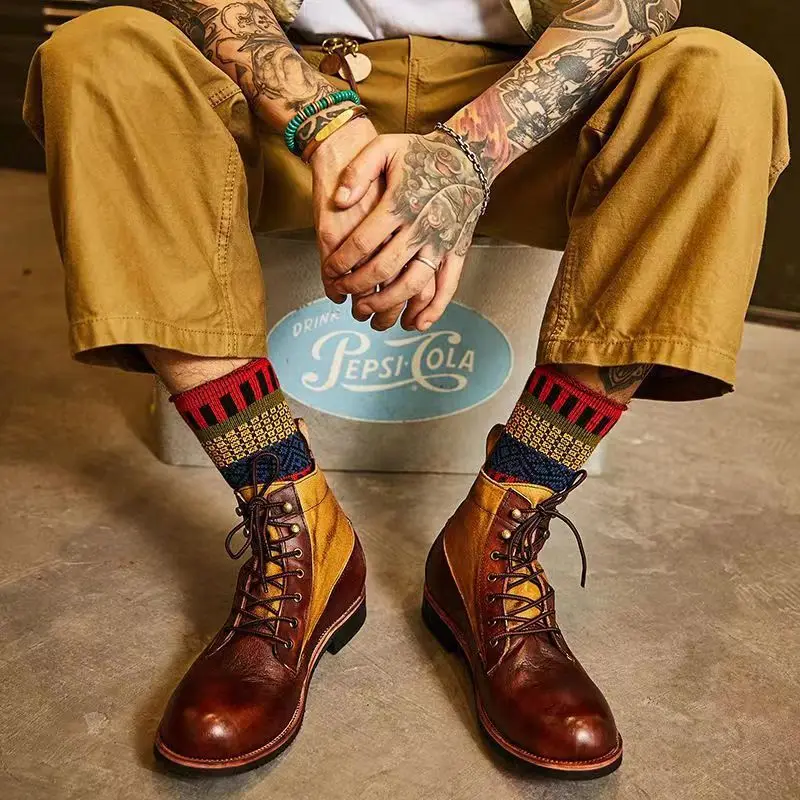 Punk Boots for Men Black Business Handmade Men's Short Boots Round Toe Ankle Boots Motorcycle Bootss Combat Boot Men Bota
Punk Boots for Men Black Business Handmade Men's Short Boots Round Toe Ankle Boots Motorcycle Bootss Combat Boot Men Bota