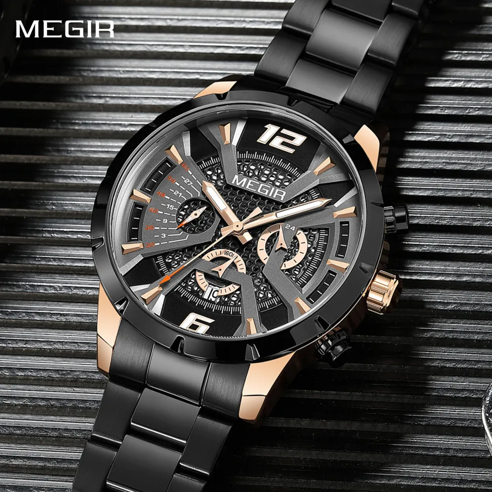 MEGIR Luxury Man Wristwatch Quartz Men's Watches Waterproof Luminous Chronograph Sport Casual Stainless Steel Date Clock Reloj
MEGIR Luxury Man Wristwatch Quartz Men's Watches Waterproof Luminous Chronograph Sport Casual Stainless Steel Date Clock Reloj