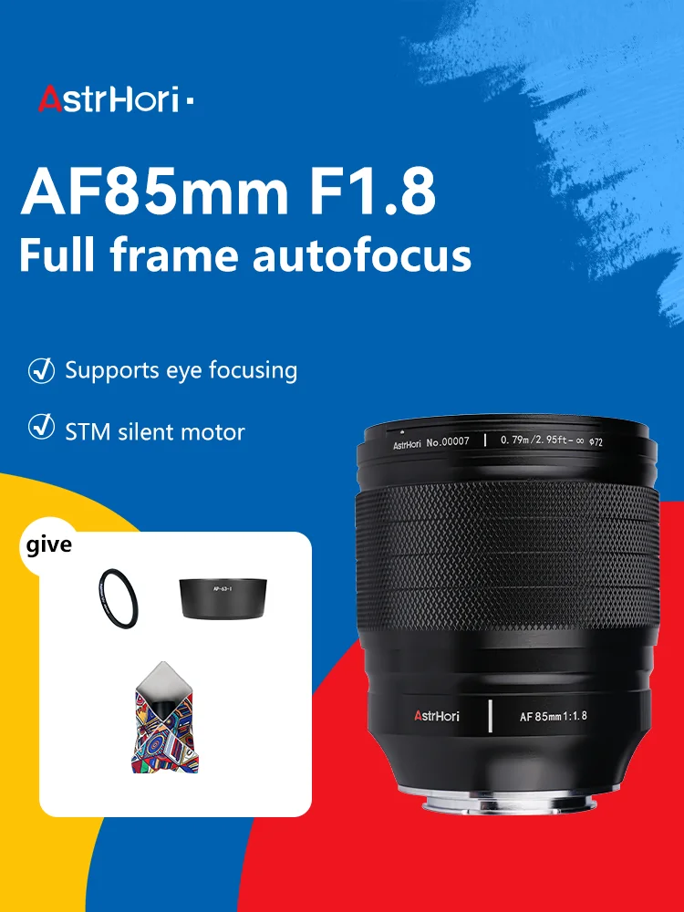 AstrHori 85 мм F1.8 AF Полнокадровый Автофокус большая апертура портретный объектив для Sony E A6500 A6400 для Nikon Z крепление для камеры
AstrHori 85 мм F1.8 AF Полнокадровый Автофокус большая апертура портретный объектив для Sony E A6500 A6400 для Nikon Z крепление для камеры