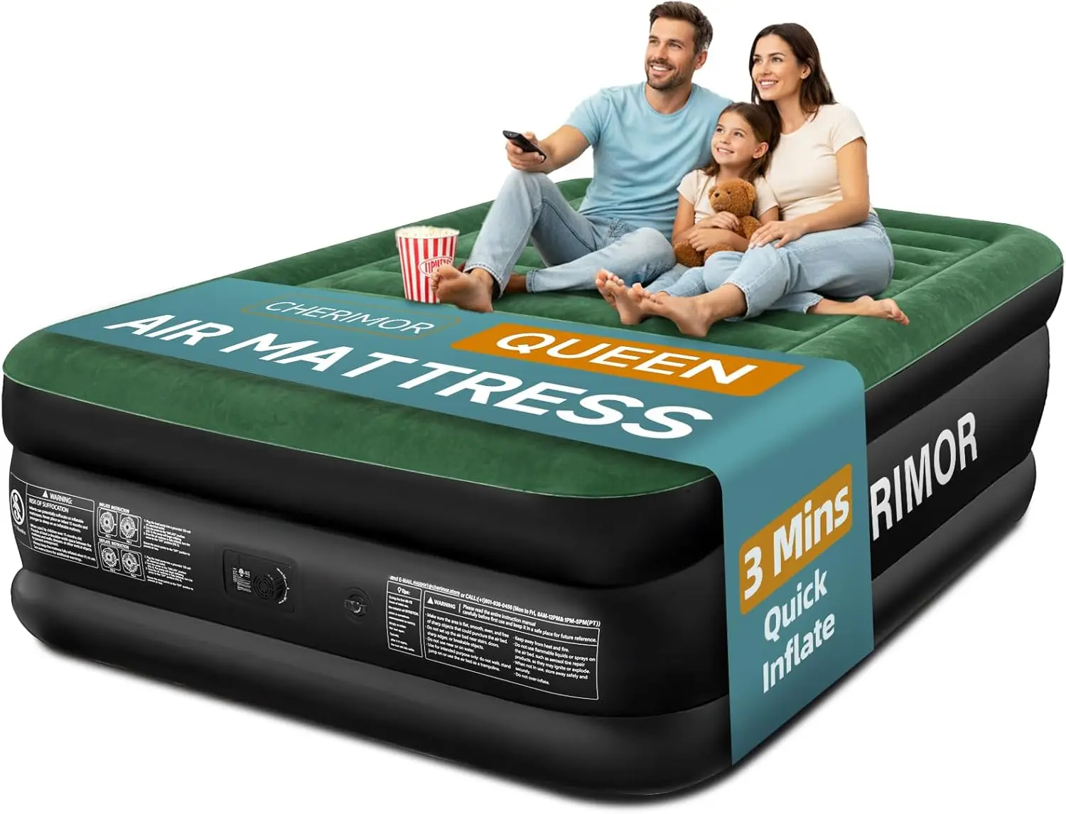 Queen Air Mattress with Built-in Pump, 18" Raised, 800 lbs Support, Fast Inflation Blow Up Bed for Guests Camping
Queen Air Mattress with Built-in Pump, 18" Raised, 800 lbs Support, Fast Inflation Blow Up Bed for Guests Camping
