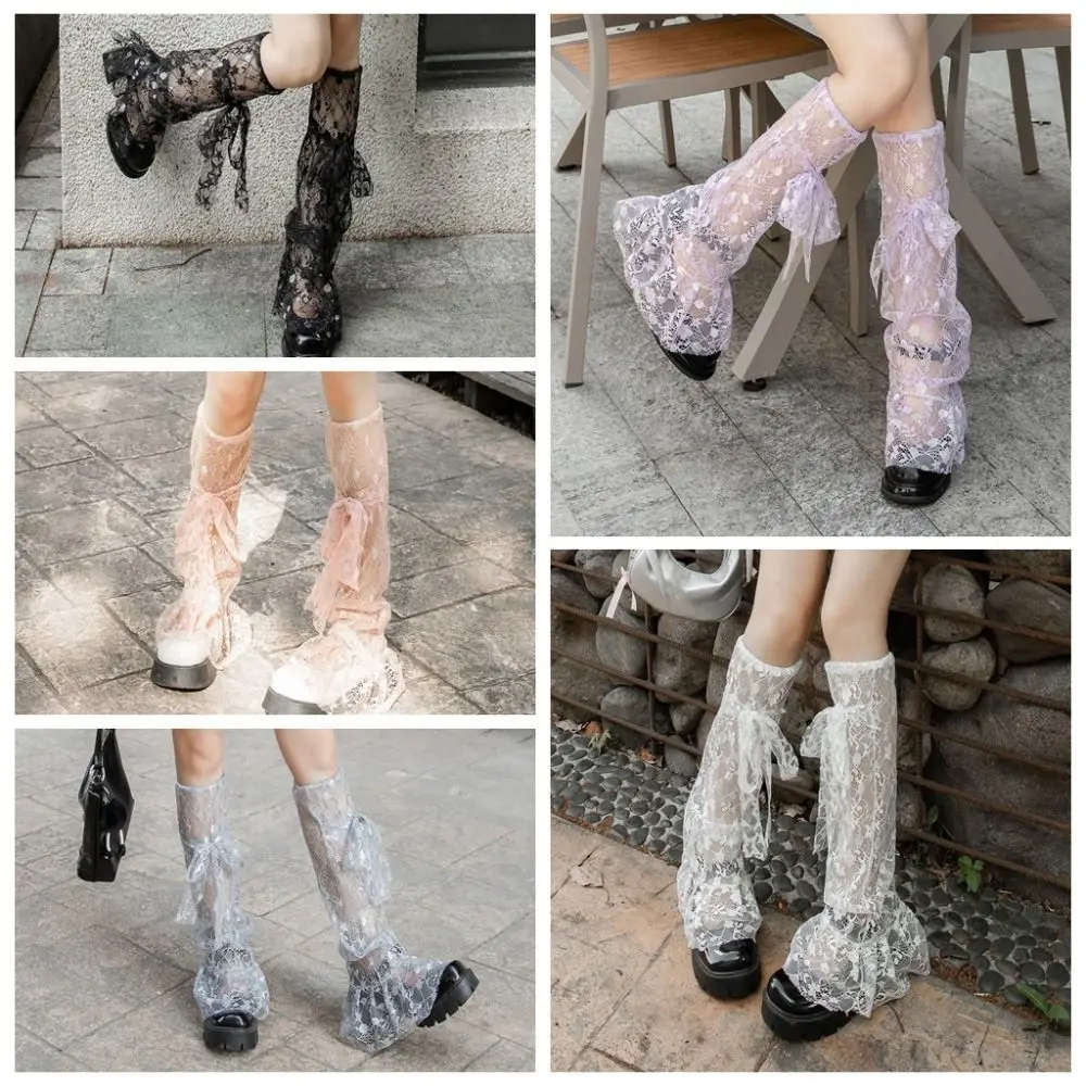 Trendy Lace-up Bow JK Calf Long Socks Transparent Mesh Flower Lace Knee High Socks Leg Warmers Lolita Y2k Loose Stockings Women
Trendy Lace-up Bow JK Calf Long Socks Transparent Mesh Flower Lace Knee High Socks Leg Warmers Lolita Y2k Loose Stockings Women