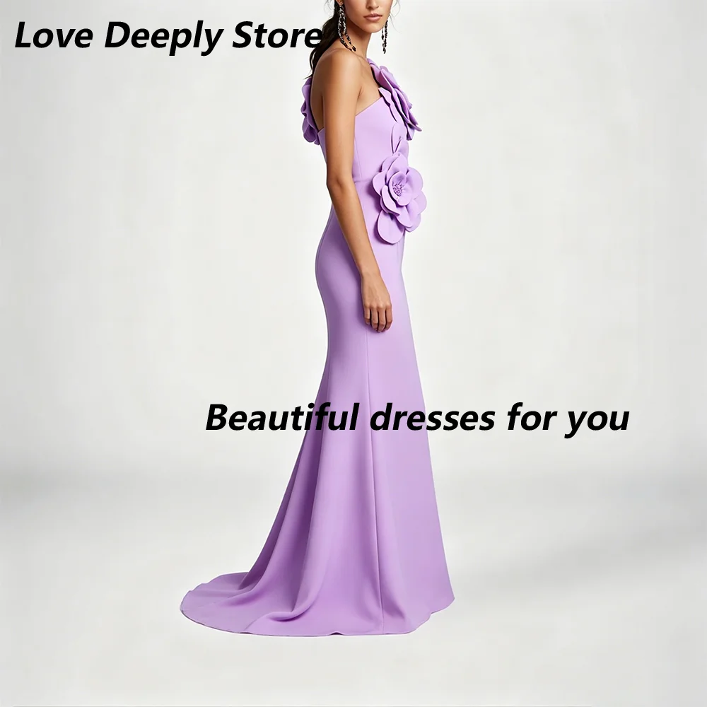 Lilac Jersey Flower Evening Dress Customized One Shoulder Mermaid Floor Length Prom Gown Elegant Backless Party Dress
Lilac Jersey Flower Evening Dress Customized One Shoulder Mermaid Floor Length Prom Gown Elegant Backless Party Dress