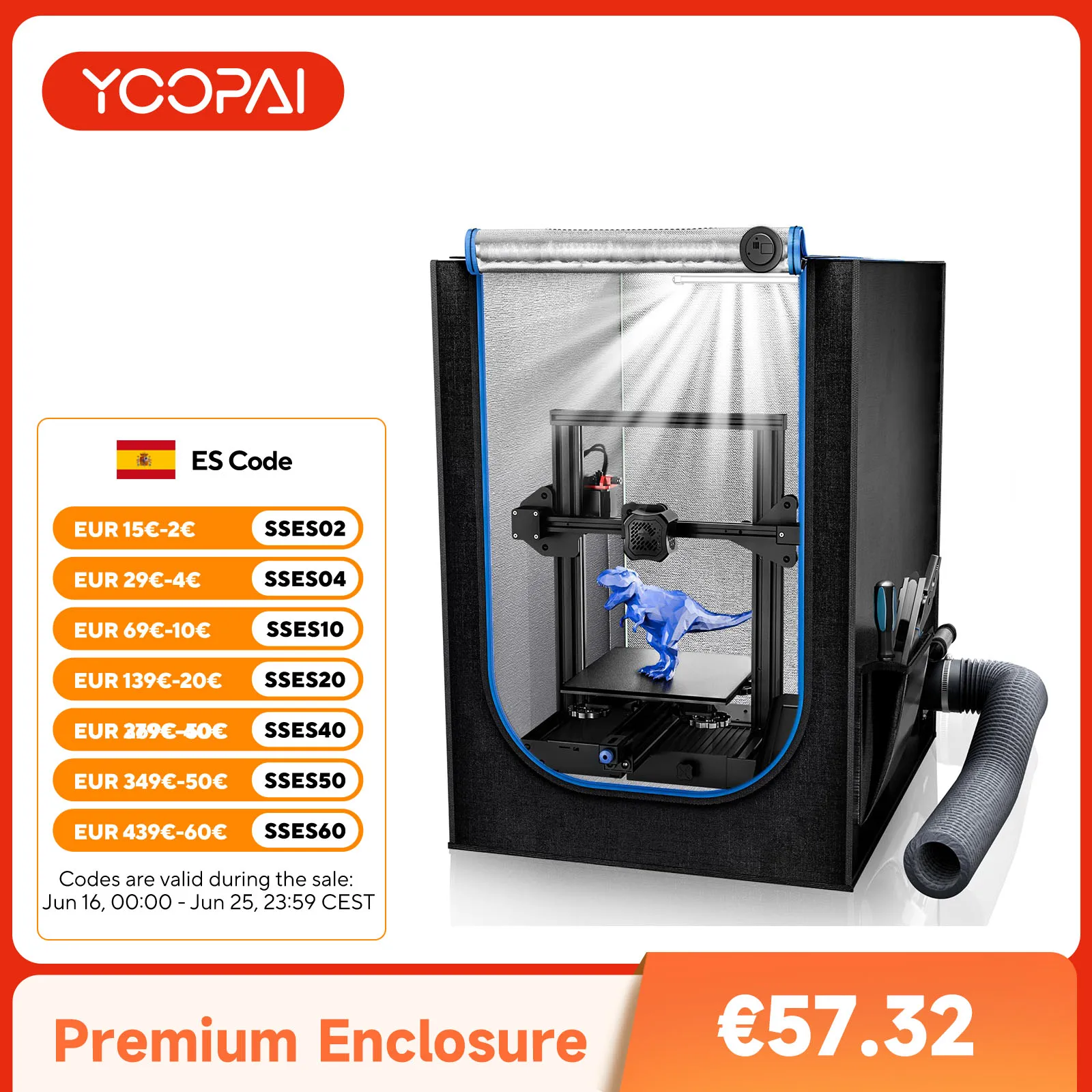 YOOPAI 3D printer Enclosure For Creality LED Thermo-Hygrometer Ventilation Kit Premium Fireproof Dustproof Constant Temperature
YOOPAI 3D printer Enclosure For Creality LED Thermo-Hygrometer Ventilation Kit Premium Fireproof Dustproof Constant Temperature