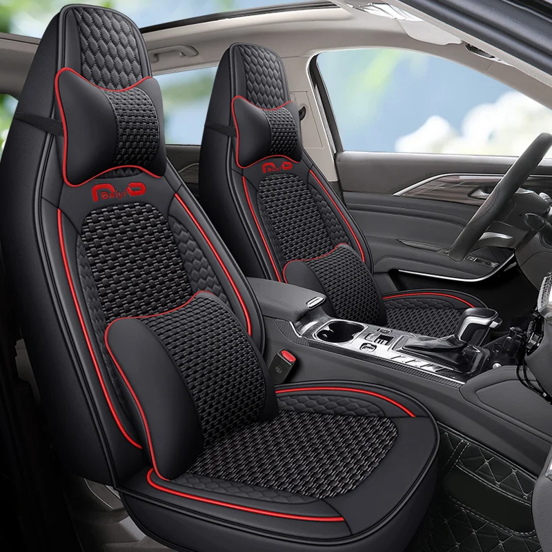 High Back Full Set Car Seat Covers - Ice Silk and Artificial leather ,Airbag Compatible, Universal Fit POLO Cavalier Vehicle
High Back Full Set Car Seat Covers - Ice Silk and Artificial leather ,Airbag Compatible, Universal Fit POLO Cavalier Vehicle