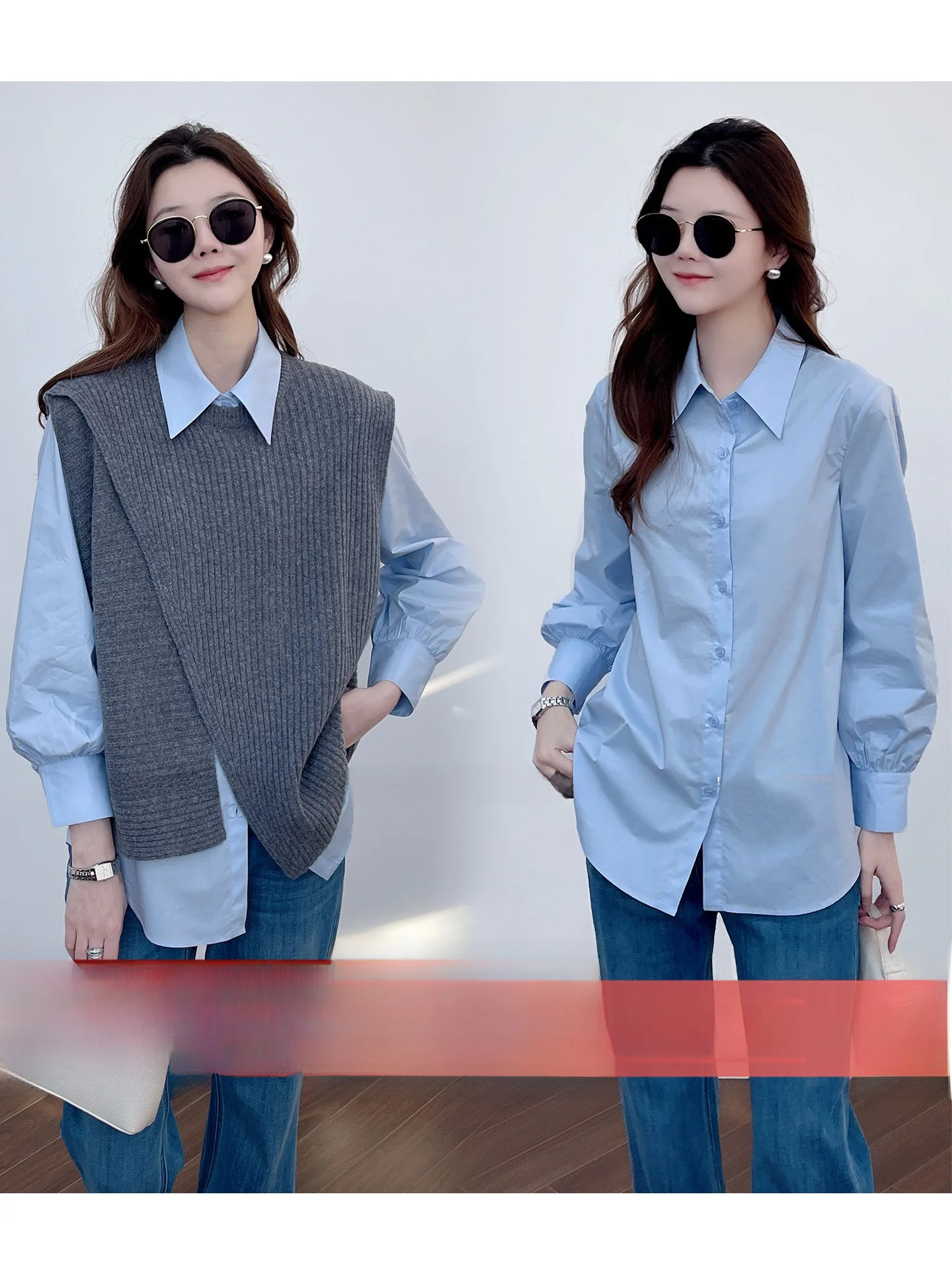 Korean Fashion 100% Wool Vest Shirt Early Spring New Style Women's Layering Clothing Irregular Split Design Premium Quality
Korean Fashion 100% Wool Vest Shirt Early Spring New Style Women's Layering Clothing Irregular Split Design Premium Quality