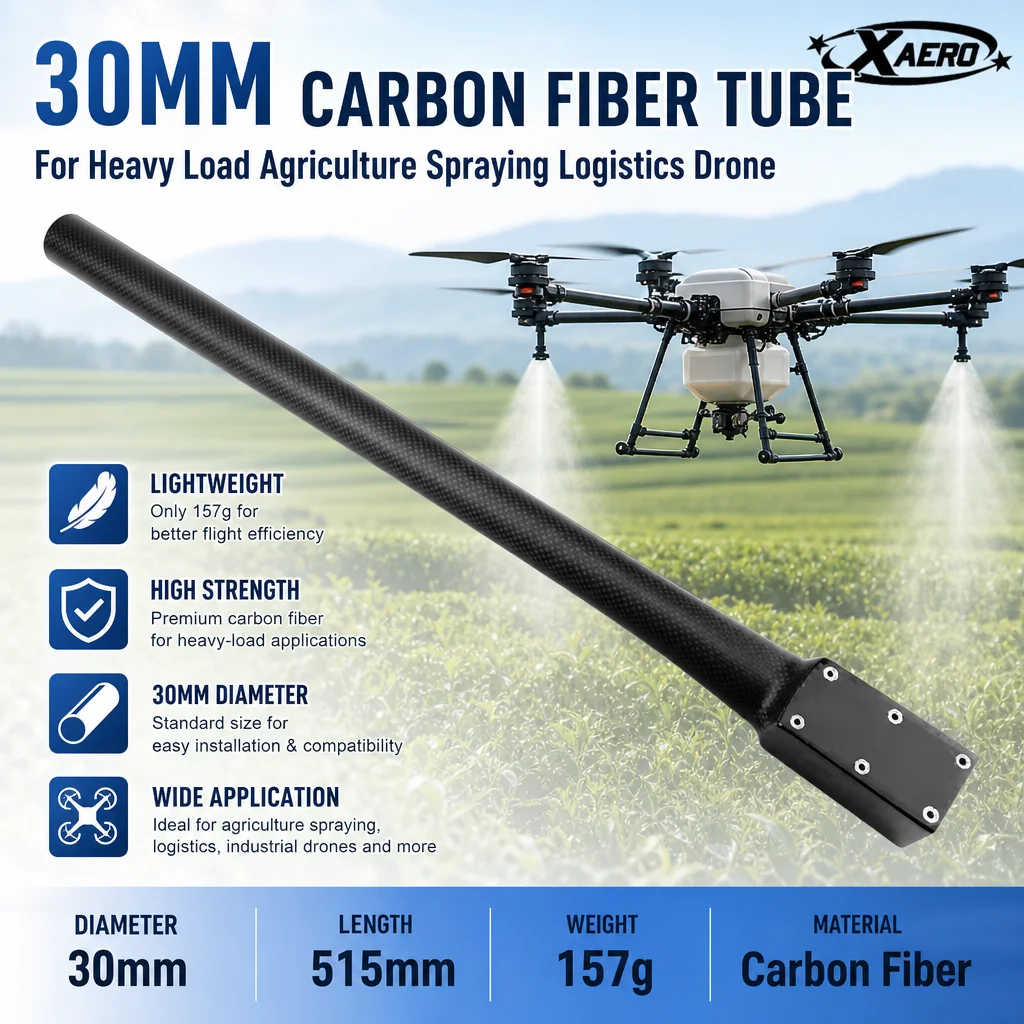 XAERO 30mm Carbon Fiber Tube Accessories for Heavy Load Agriculture Spraying Logistics Drone
XAERO 30mm Carbon Fiber Tube Accessories for Heavy Load Agriculture Spraying Logistics Drone