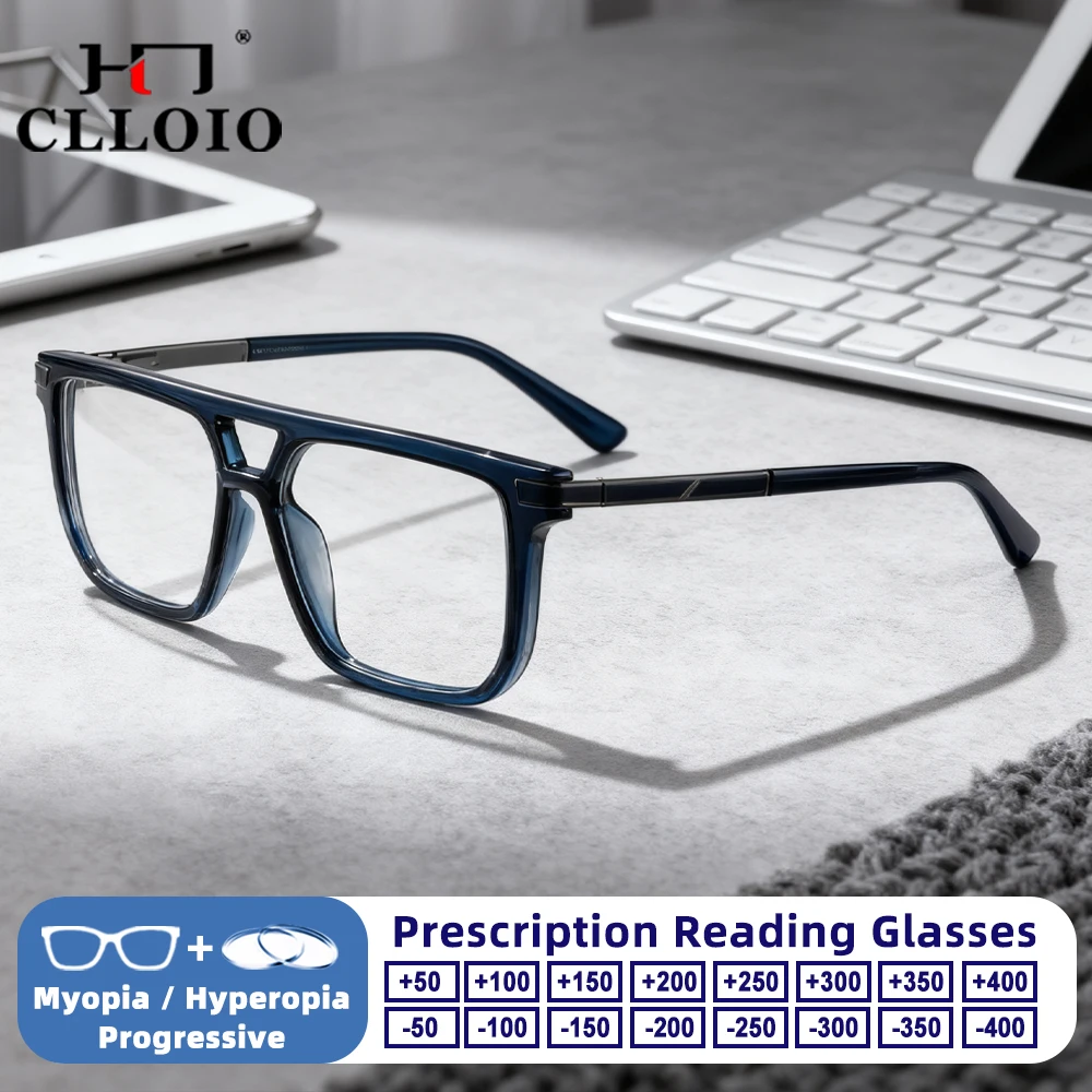 CLLOIO Fashion Aviator Style Square Frame Reading Glasses Men Anti Blue Light Myopia Hyperopia Progressive Prescription Eyeware
CLLOIO Fashion Aviator Style Square Frame Reading Glasses Men Anti Blue Light Myopia Hyperopia Progressive Prescription Eyeware