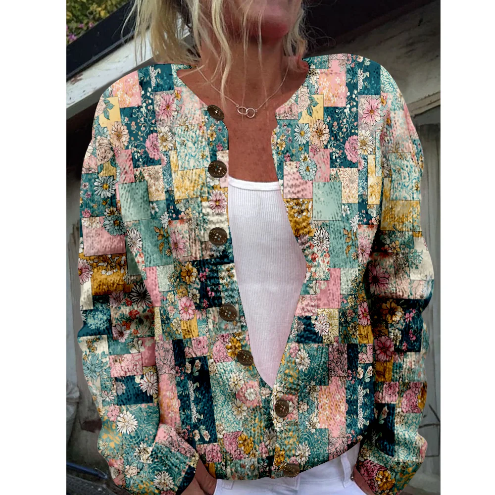 Осень-зима вязаный клетчатый кардиган с цветочным принтом, повседневный свитер, уличная одежда, женские свитера, вязаный топ, крутые джемперы, модные
Осень-зима вязаный клетчатый кардиган с цветочным принтом, повседневный свитер, уличная одежда, женские свитера, вязаный топ, крутые джемперы, модные