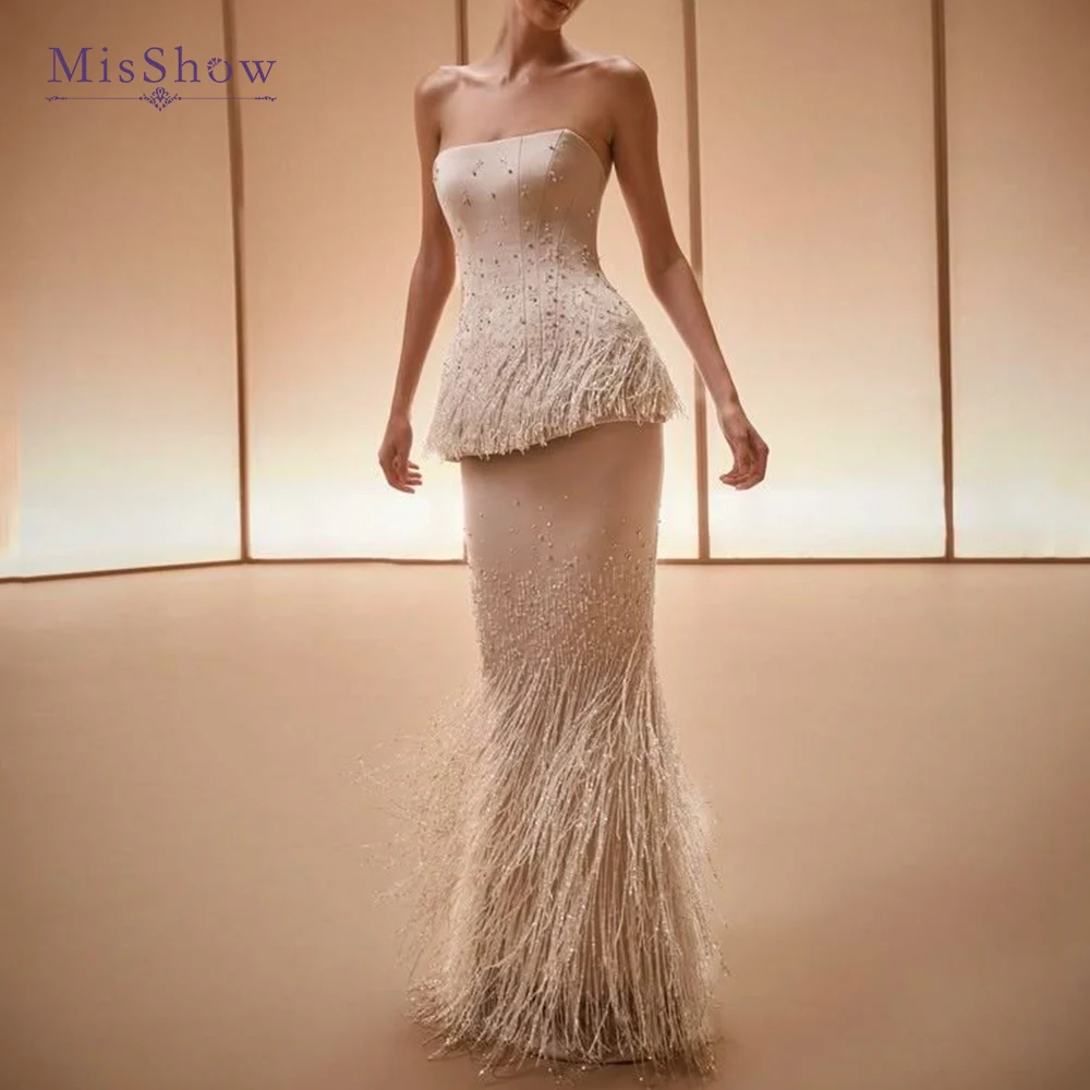 MisShow Customized Beaded Arabric Evening Dresses | Elegant Strapless Fringe Sequined Gowns for Galas & Weddings
MisShow Customized Beaded Arabric Evening Dresses | Elegant Strapless Fringe Sequined Gowns for Galas & Weddings