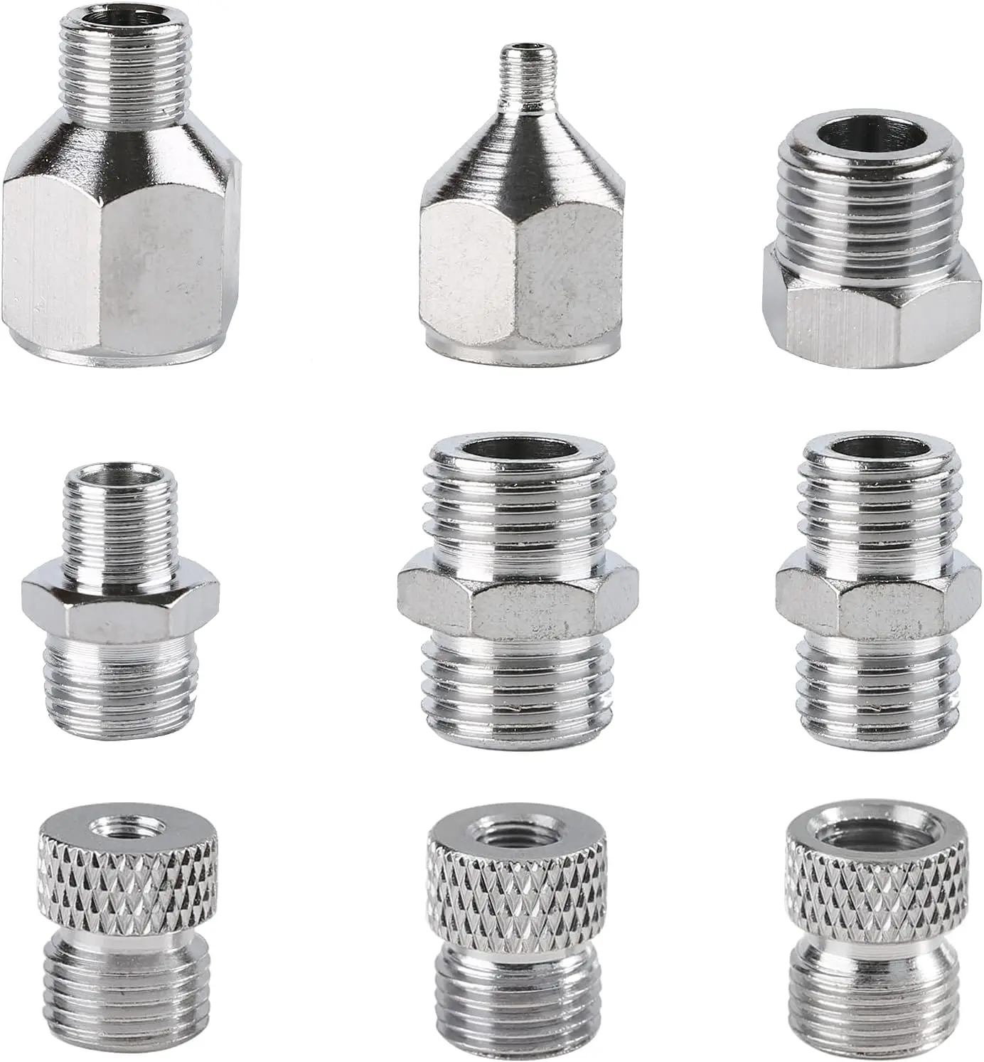 9Pcs Airbrush Adapter Set - Fittings for Compressor & Hose
9Pcs Airbrush Adapter Set - Fittings for Compressor & Hose