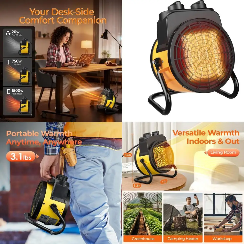 1500W Outdoor Patio Heater with Overheat Protection, 3 Modes, Quick Heat, 90° Tilt for Indoor and Outdoor Use
1500W Outdoor Patio Heater with Overheat Protection, 3 Modes, Quick Heat, 90° Tilt for Indoor and Outdoor Use