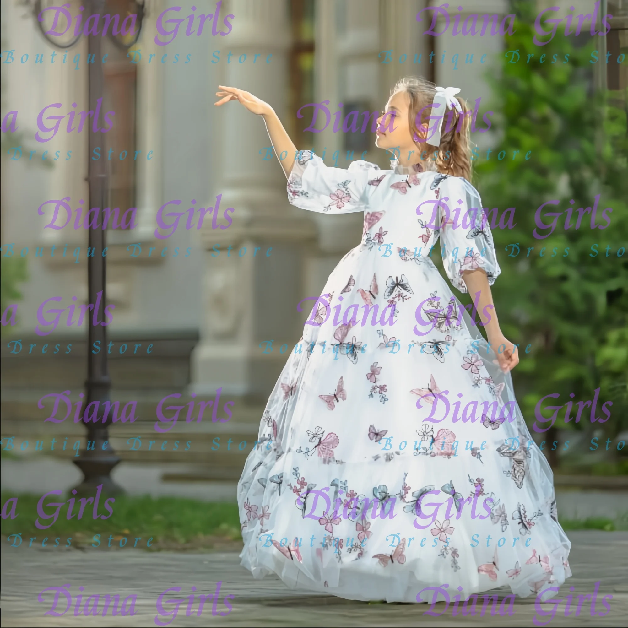 White formal dress Butterfly embroidery turtleneck Flower Girls Dress for Photo Shoots Holiday Celebrations Dance Performances
White formal dress Butterfly embroidery turtleneck Flower Girls Dress for Photo Shoots Holiday Celebrations Dance Performances