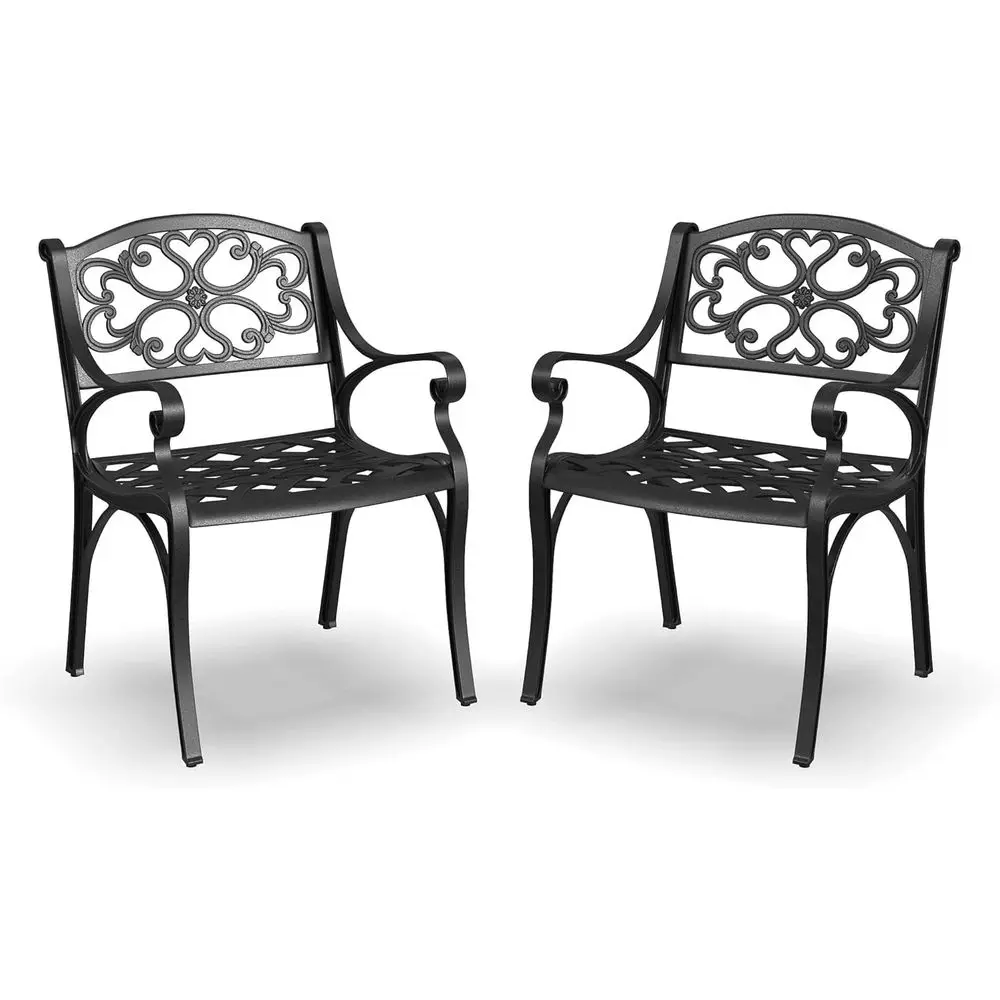 Sanibel Black Stationary Cast Outdoor Dining Chair, 2 Piece Patio Chairs, Set o 2 Garden Chairs with Armrest & Backrest or Garde
Sanibel Black Stationary Cast Outdoor Dining Chair, 2 Piece Patio Chairs, Set o 2 Garden Chairs with Armrest & Backrest or Garde