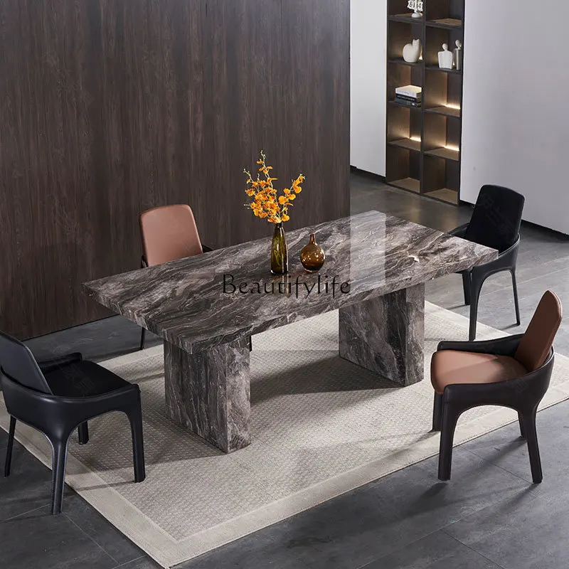 Venetian brown rock slab dining table rectangular Italian minimalist dining table
Venetian brown rock slab dining table rectangular Italian minimalist dining table