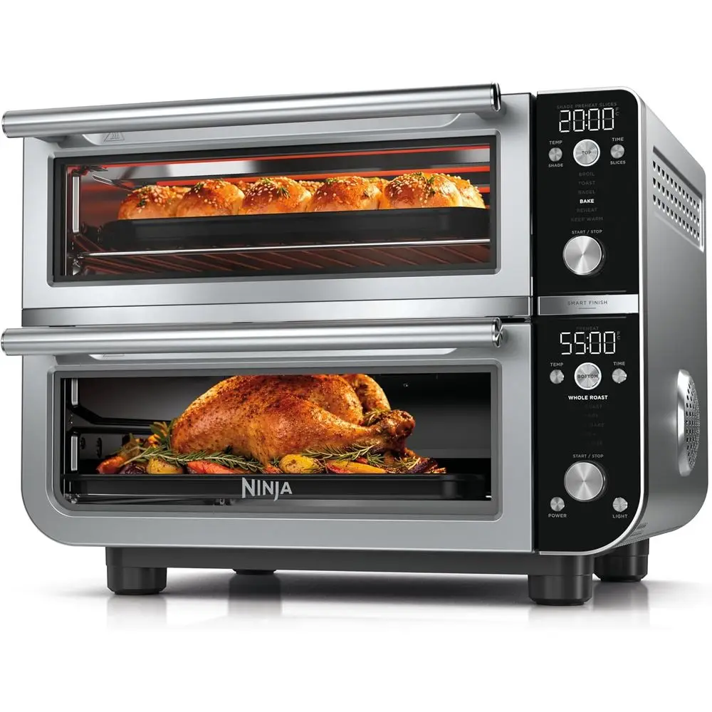 Double Oven Pro Smart XL Countertop Oven & Air ryer | 30.2 Qt acity | 12-in-1 with Smart inish & DualZone Tech to Cook 2 Meals a
Double Oven Pro Smart XL Countertop Oven & Air ryer | 30.2 Qt acity | 12-in-1 with Smart inish & DualZone Tech to Cook 2 Meals a