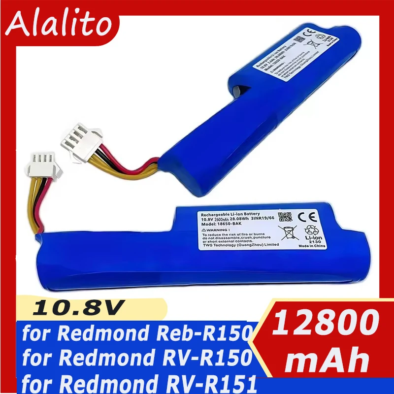 【 Upgrade】10.8V 6800mAh Replacement Battery for Redmond RV-R150 Redmond RV-R151/VR201 Petpro Robot Vacuum Cleaner
【 Upgrade】10.8V 6800mAh Replacement Battery for Redmond RV-R150 Redmond RV-R151/VR201 Petpro Robot Vacuum Cleaner