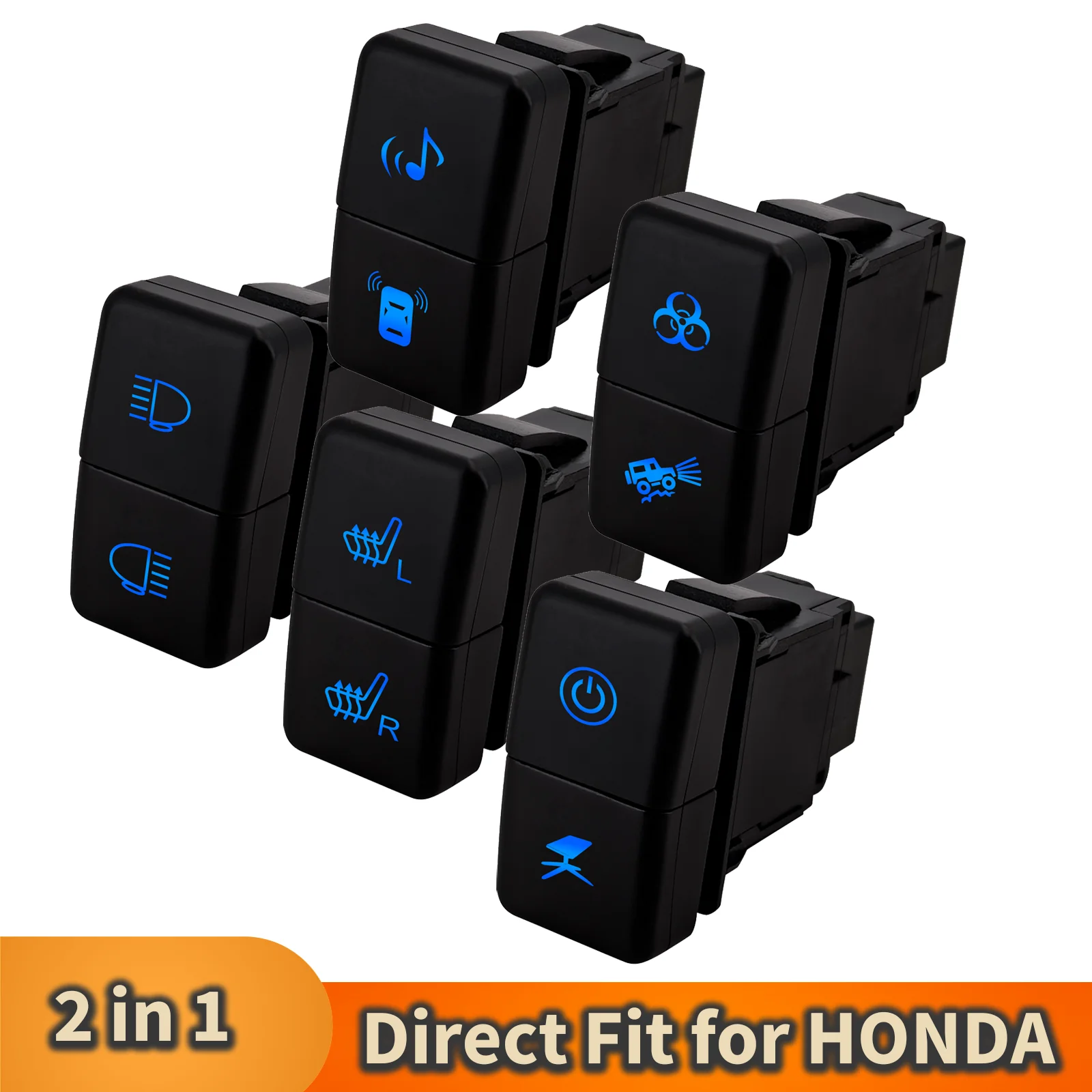 2-in-1 Push Button Switch Blue Green Light Car Switch 12V for Honda Fit/Accord (2008–2013), Odyssey/CR‑V (2000–2006), Civic 2000
2-in-1 Push Button Switch Blue Green Light Car Switch 12V for Honda Fit/Accord (2008–2013), Odyssey/CR‑V (2000–2006), Civic 2000