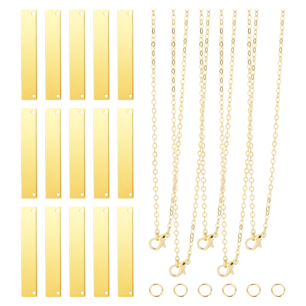 DIY Stamping Blank Tag Pendant Necklace Makings Kits with Iron Jump Rings Brass Pendants Cable Chains Necklace Makings Golden
DIY Stamping Blank Tag Pendant Necklace Makings Kits with Iron Jump Rings Brass Pendants Cable Chains Necklace Makings Golden