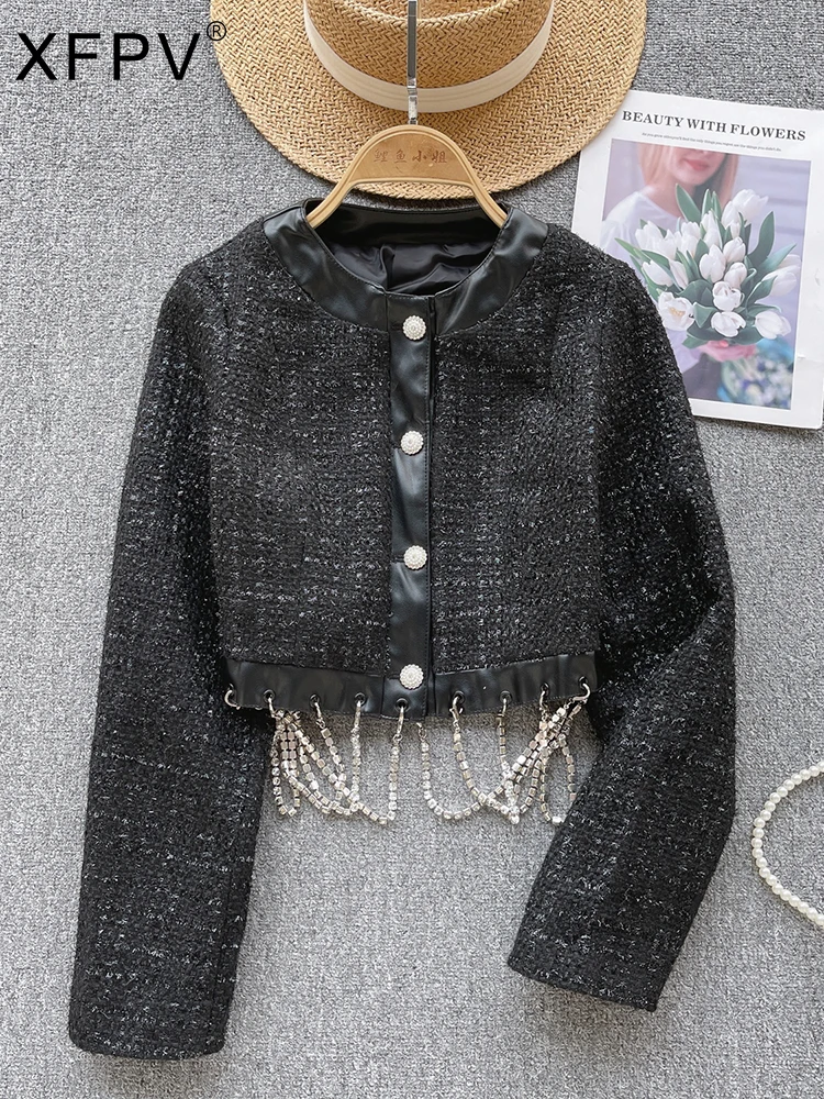 BabYoung Women's Sweet Temperament Long Sleeved Diamond Chain Short Loose Jacket Coat Y2k Korean Fashion Autumn Winter 2023
BabYoung Women's Sweet Temperament Long Sleeved Diamond Chain Short Loose Jacket Coat Y2k Korean Fashion Autumn Winter 2023