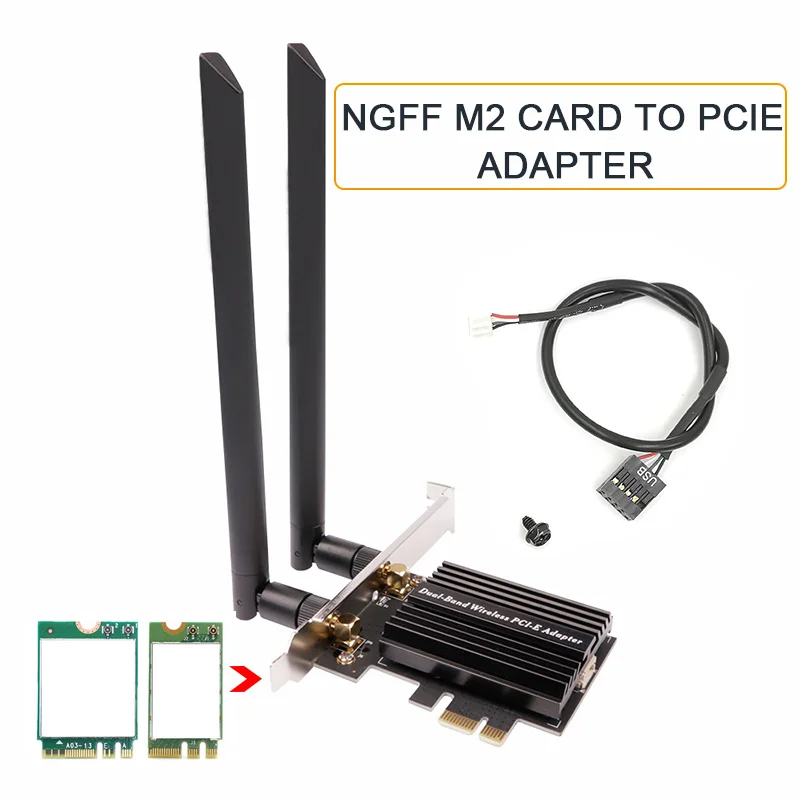 PCIE Wi-Fi карта адаптер Bluetooth двухдиапазонный беспроводной сетевой карточный Ретранслятор адаптер для ПК настольный Wi-Fi антенна PCI- M.2/ NGFF
PCIE Wi-Fi карта адаптер Bluetooth двухдиапазонный беспроводной сетевой карточный Ретранслятор адаптер для ПК настольный Wi-Fi антенна PCI- M.2/ NGFF