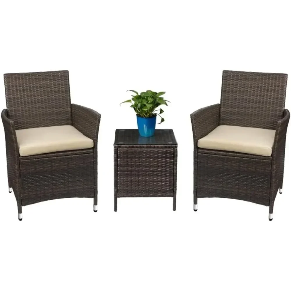 Patio Porch Furniture Sets 3 Pieces PE Rattan Wicker Chairs with Table Outdoor Garden Furniture Sets (Brown/Beige)
Patio Porch Furniture Sets 3 Pieces PE Rattan Wicker Chairs with Table Outdoor Garden Furniture Sets (Brown/Beige)