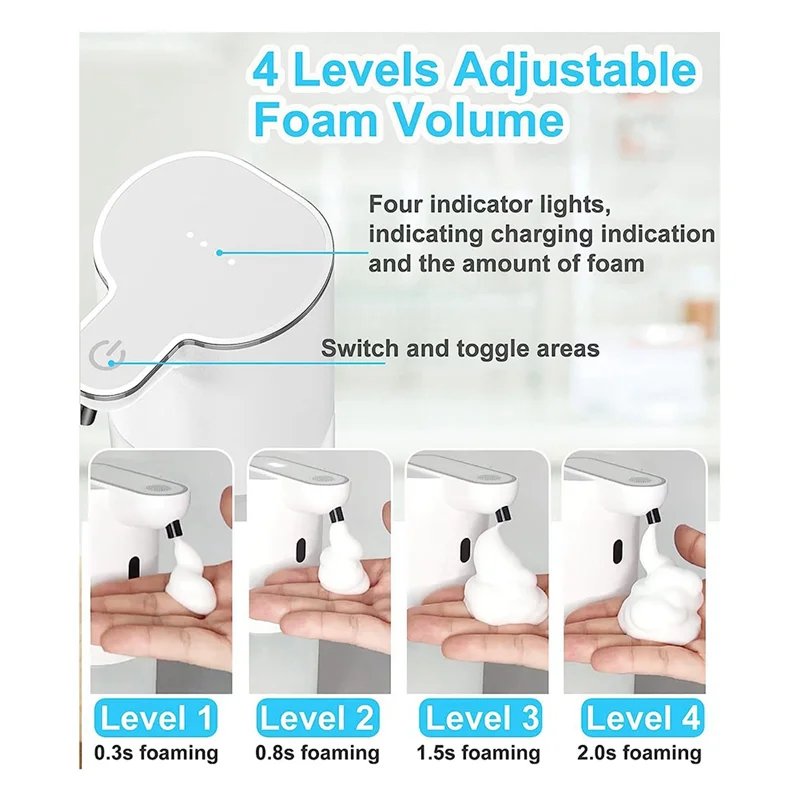 AB51 Automatic Liquid Soap Dispenser, 13.5Oz/400ML Wall Mount Soap Dispenser, USB Rechargeable, Touchless Hand & Dish Soap A
AB51 Automatic Liquid Soap Dispenser, 13.5Oz/400ML Wall Mount Soap Dispenser, USB Rechargeable, Touchless Hand & Dish Soap A