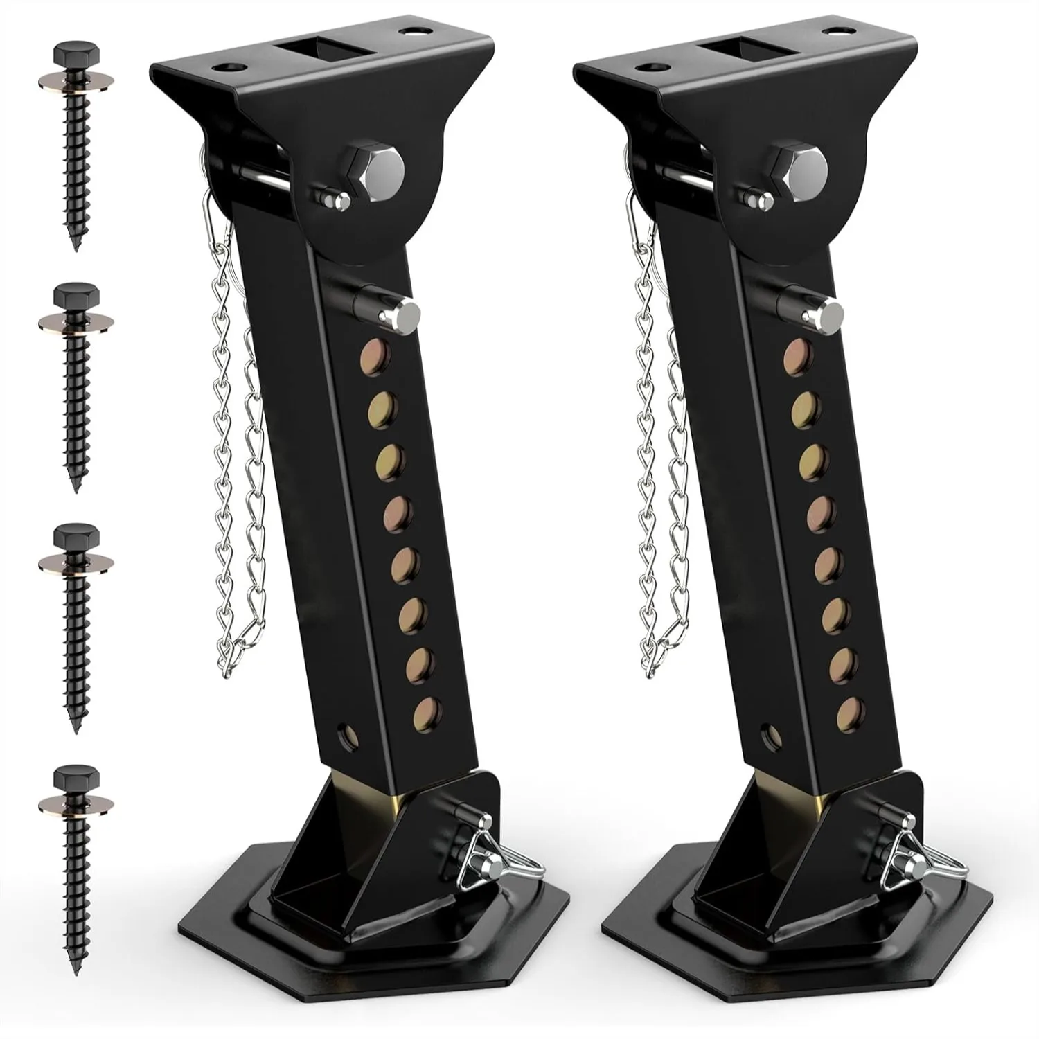 Telescoping RV Camper Stabilizer Jacks 2 Pack, Adjustable 12-18 inch, 1000 Lbs Capacity Trailer Slide Out Supports for Utility
Telescoping RV Camper Stabilizer Jacks 2 Pack, Adjustable 12-18 inch, 1000 Lbs Capacity Trailer Slide Out Supports for Utility