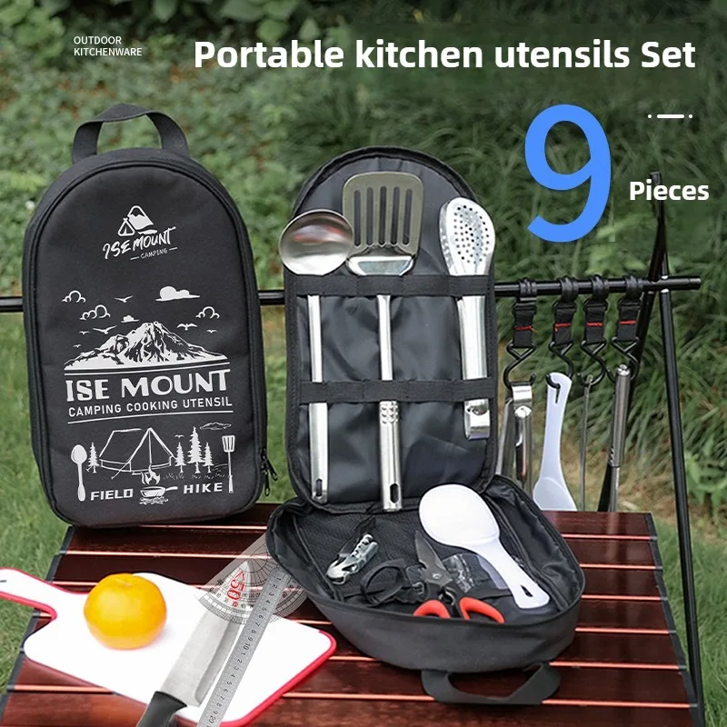 ISE MOUNT Camping Kitchen Cookware Set Travel Utensils Set 9pcs Stainless Steel Kitchenware for Backpacking BBQ Camping Picnic
ISE MOUNT Camping Kitchen Cookware Set Travel Utensils Set 9pcs Stainless Steel Kitchenware for Backpacking BBQ Camping Picnic
