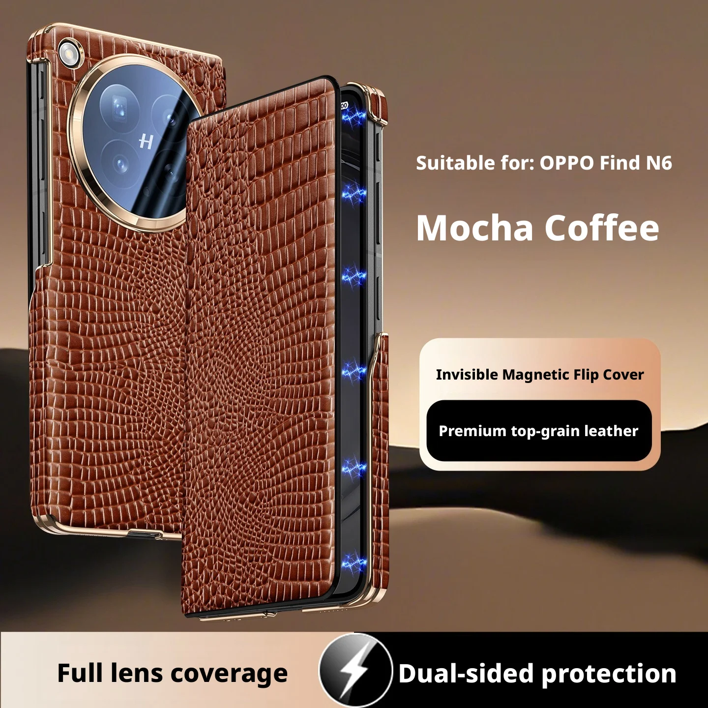 Deluxe Premium Genuine Leather Smart Flip Case For Oppo Find N6 Alligator Pattern Full Pack with Magnetic Slim Leather Cover
Deluxe Premium Genuine Leather Smart Flip Case For Oppo Find N6 Alligator Pattern Full Pack with Magnetic Slim Leather Cover