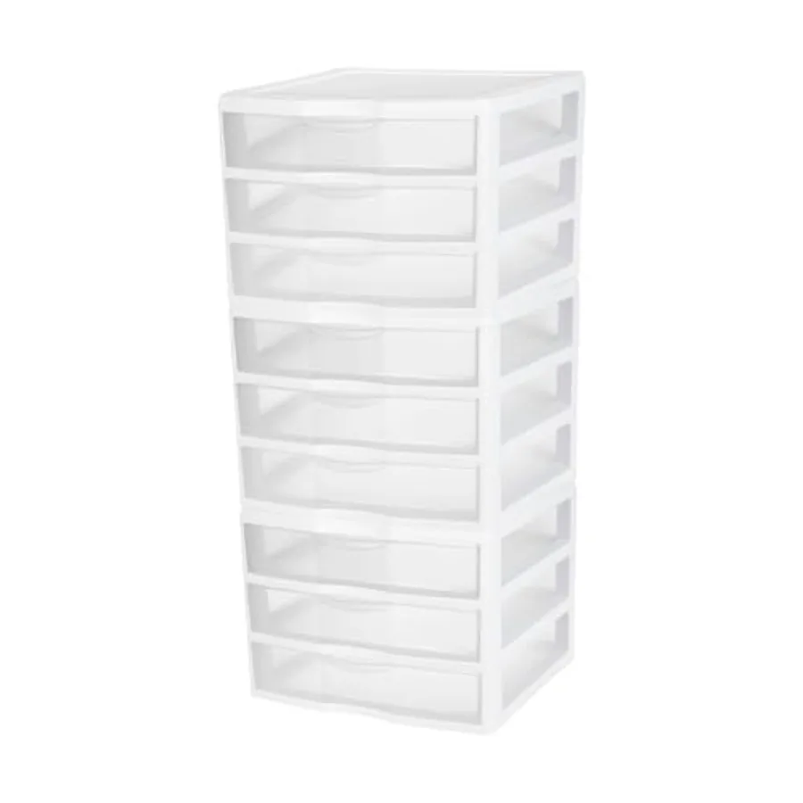 3-Pack Wide 3-Drawer Unit Plastic Desktop Organizer with Clear Drawers White Frame - Stackable Multi-Purpose Storage for Office
3-Pack Wide 3-Drawer Unit Plastic Desktop Organizer with Clear Drawers White Frame - Stackable Multi-Purpose Storage for Office
