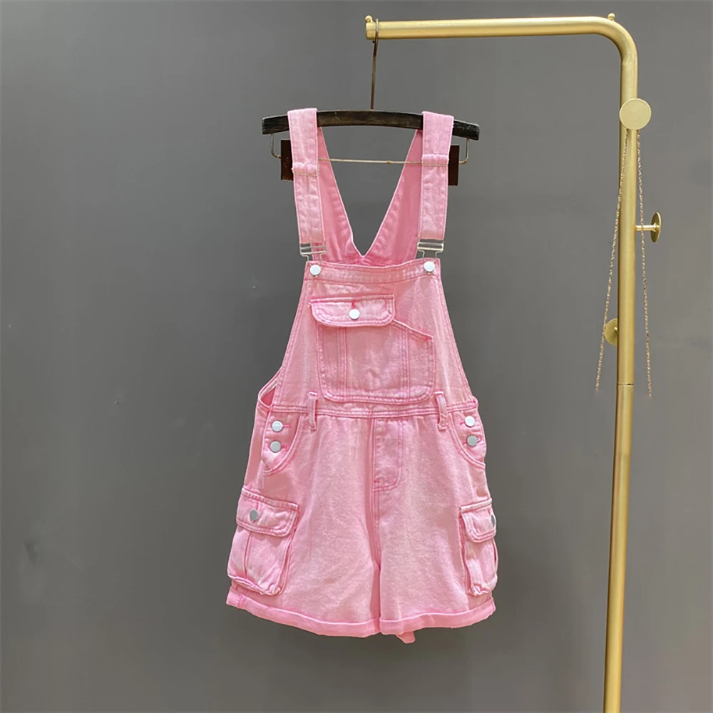 Women Overalls Straps Denim Shorts Summer Casual Loose Pants Jumpsuit Female High Waist Pocket Design Short Jeans Streetwear
Women Overalls Straps Denim Shorts Summer Casual Loose Pants Jumpsuit Female High Waist Pocket Design Short Jeans Streetwear