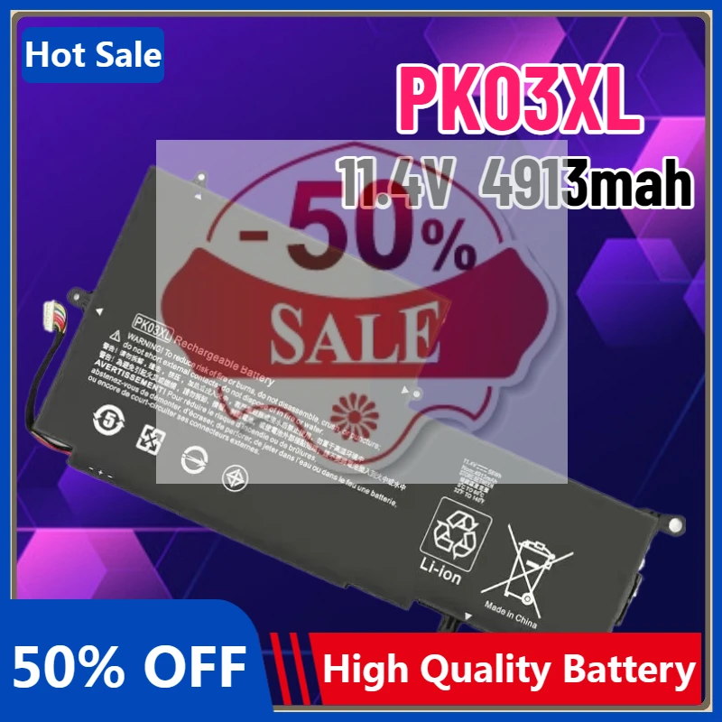 New PK03XL 11.4V 4913mah Battery Replacement For HP Spectre Pro X360 G1 G2 HSTNN-DB6S TPN-Q157 789116-005
New PK03XL 11.4V 4913mah Battery Replacement For HP Spectre Pro X360 G1 G2 HSTNN-DB6S TPN-Q157 789116-005