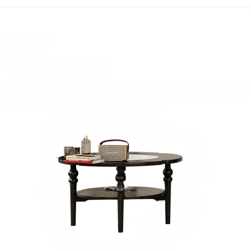 American round coffee table glass small apartment retro new black solid wood coffee table
American round coffee table glass small apartment retro new black solid wood coffee table