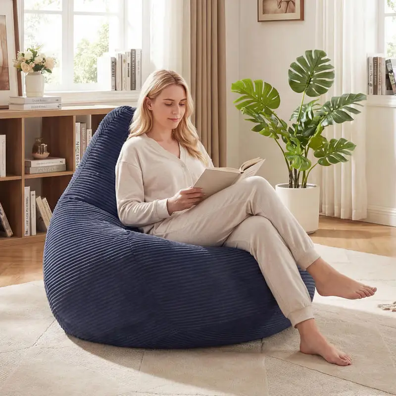 Bean Bag Chair for Adults Accent Lazy Sofa with Skin-friendly Corduroy Cover and Soft Sponge Filling-Blue
Bean Bag Chair for Adults Accent Lazy Sofa with Skin-friendly Corduroy Cover and Soft Sponge Filling-Blue