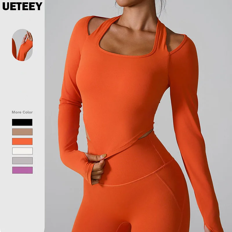 Women Hang Neck Breathable Yoga Shirts Long Sleeves Gym Crop Tops Round Neck Sports Tops Fitness Clothing Workout Running Tops
Women Hang Neck Breathable Yoga Shirts Long Sleeves Gym Crop Tops Round Neck Sports Tops Fitness Clothing Workout Running Tops