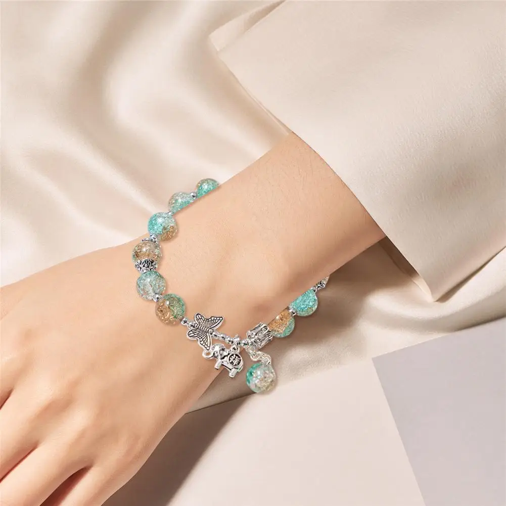 Stretch Bracelet Elegant Gradient Color Glazed Beads Bracelet with Butterfly Elephant Pendant Bestie Birthday for Her for Women
Stretch Bracelet Elegant Gradient Color Glazed Beads Bracelet with Butterfly Elephant Pendant Bestie Birthday for Her for Women