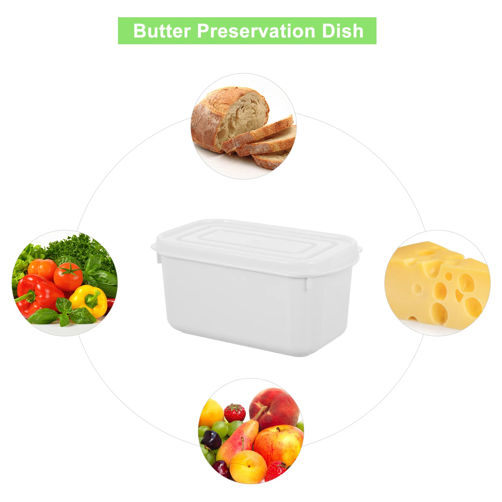 2pcs Food Preservation Box Smooth Sealed Design Dust Proof Insect Proof Refrigerator Microwave Safe Storage Container For Home