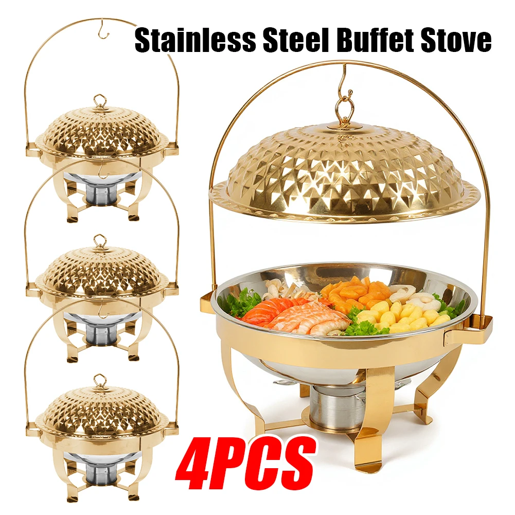 4Pcs Stainless Steel Buffet Stove Large Capacity Countertop Warming Tray Multi-Purpose for Family Gathering Party
4Pcs Stainless Steel Buffet Stove Large Capacity Countertop Warming Tray Multi-Purpose for Family Gathering Party