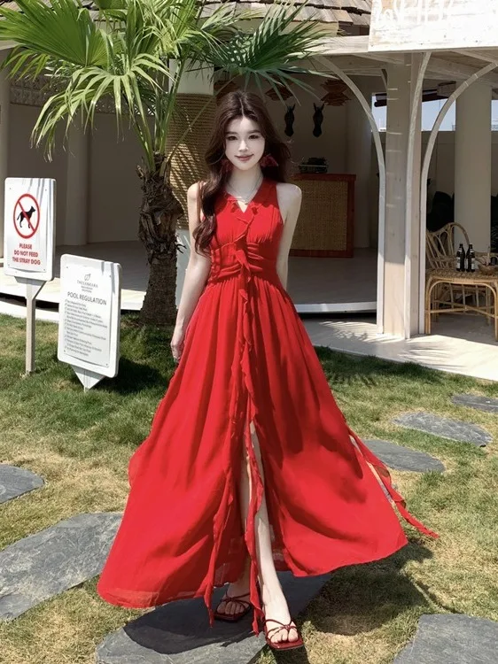 plus Size Women's Red Off-Shoulder Gown Summer New Style Waist-Cinching Meat-Covering A-Line Skirt City Commute French Style
plus Size Women's Red Off-Shoulder Gown Summer New Style Waist-Cinching Meat-Covering A-Line Skirt City Commute French Style