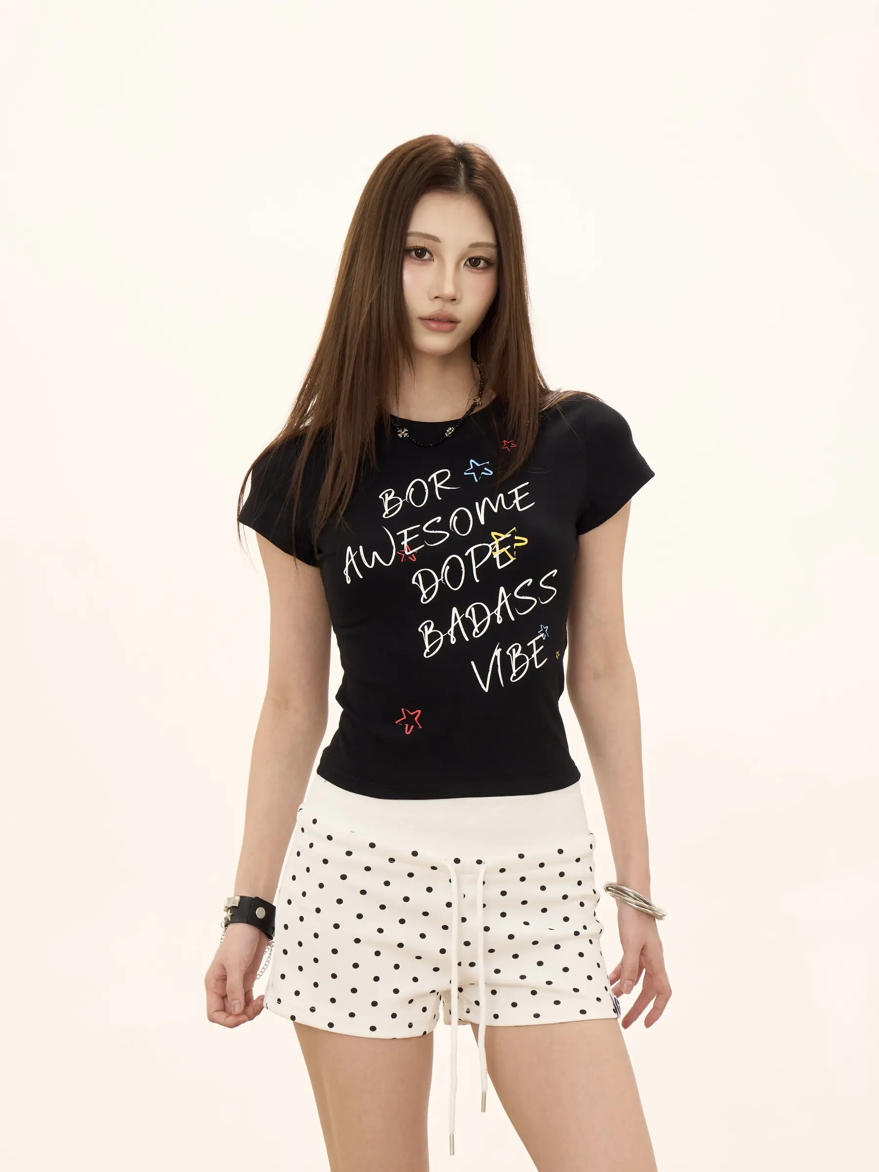Retro American Letter Print Short Sleeve T-Shirt Women's Black round Neck Slim Fit Short Casual Top ONLPP Stylish Girl
Retro American Letter Print Short Sleeve T-Shirt Women's Black round Neck Slim Fit Short Casual Top ONLPP Stylish Girl