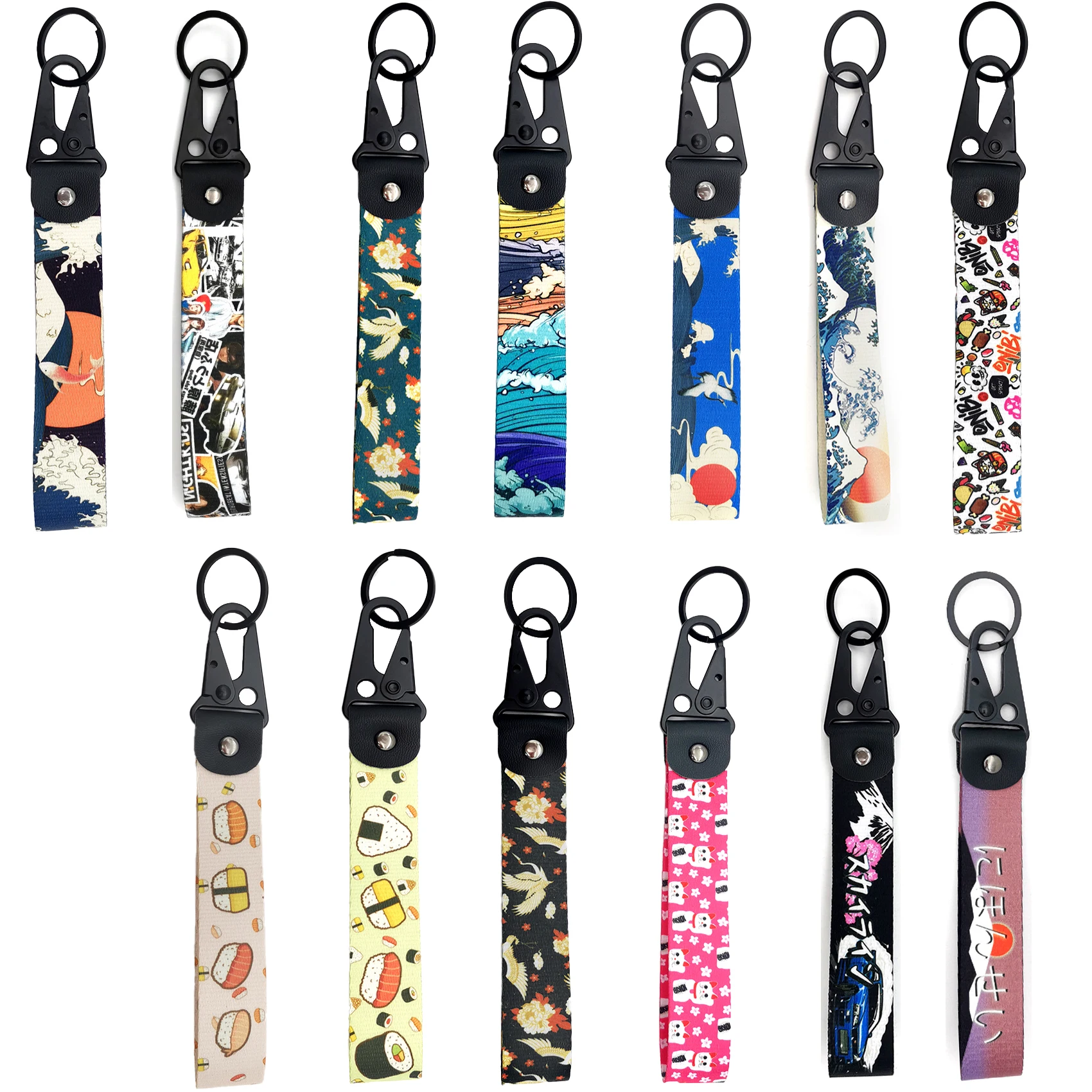 16 styles JDM Racing Car Graffiti Keychain Nylon Keychain Strap Tags For Mount Fuji Kawasaki Sea Wave Key Ring Auto Accessories
16 styles JDM Racing Car Graffiti Keychain Nylon Keychain Strap Tags For Mount Fuji Kawasaki Sea Wave Key Ring Auto Accessories