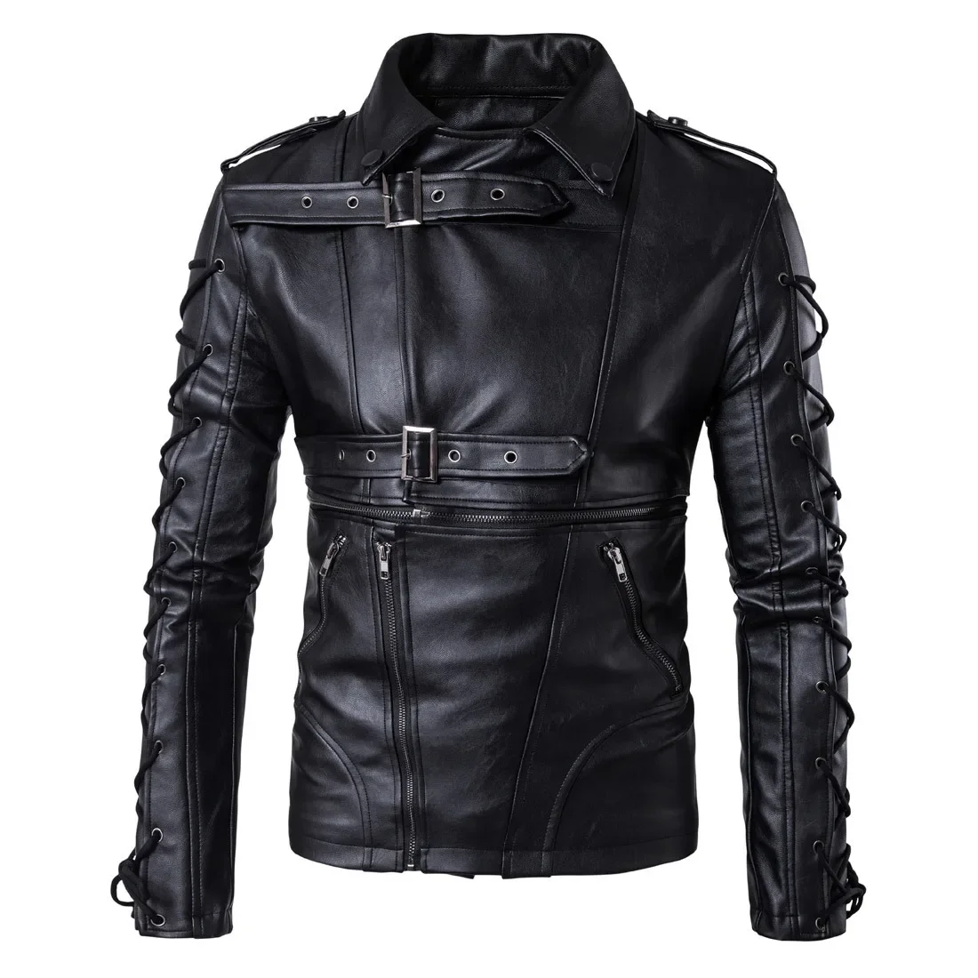 Men's Autumn and Winter New European Motorcycle Leather Coat Decadent Leather Coat Solid Large Drawstring Zipper Leather Coat
Men's Autumn and Winter New European Motorcycle Leather Coat Decadent Leather Coat Solid Large Drawstring Zipper Leather Coat