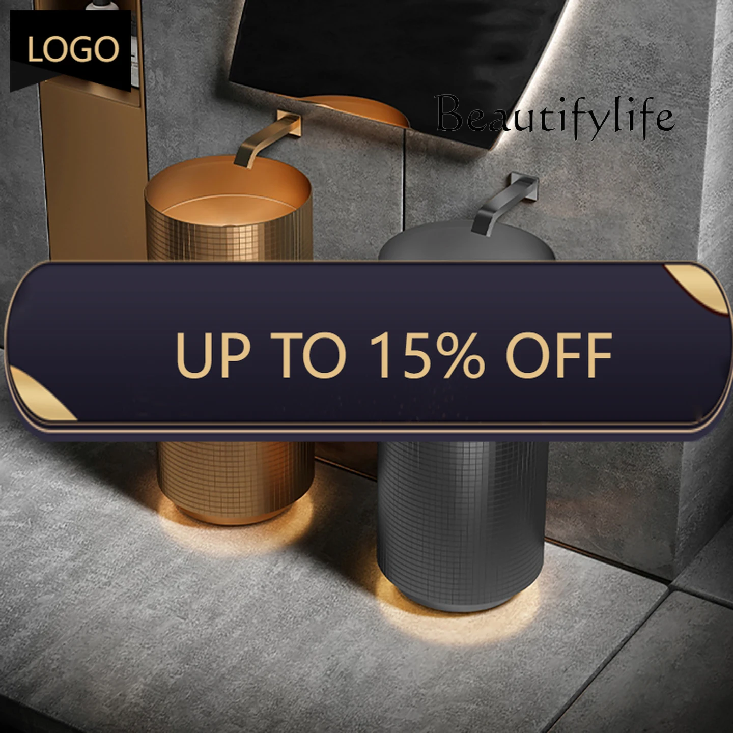 XE Golden Stainless Steel Column Type Washbasin Bar With Lamp Integrated Washbasin Hotel Floor-to-ceiling Round Column Basin
XE Golden Stainless Steel Column Type Washbasin Bar With Lamp Integrated Washbasin Hotel Floor-to-ceiling Round Column Basin