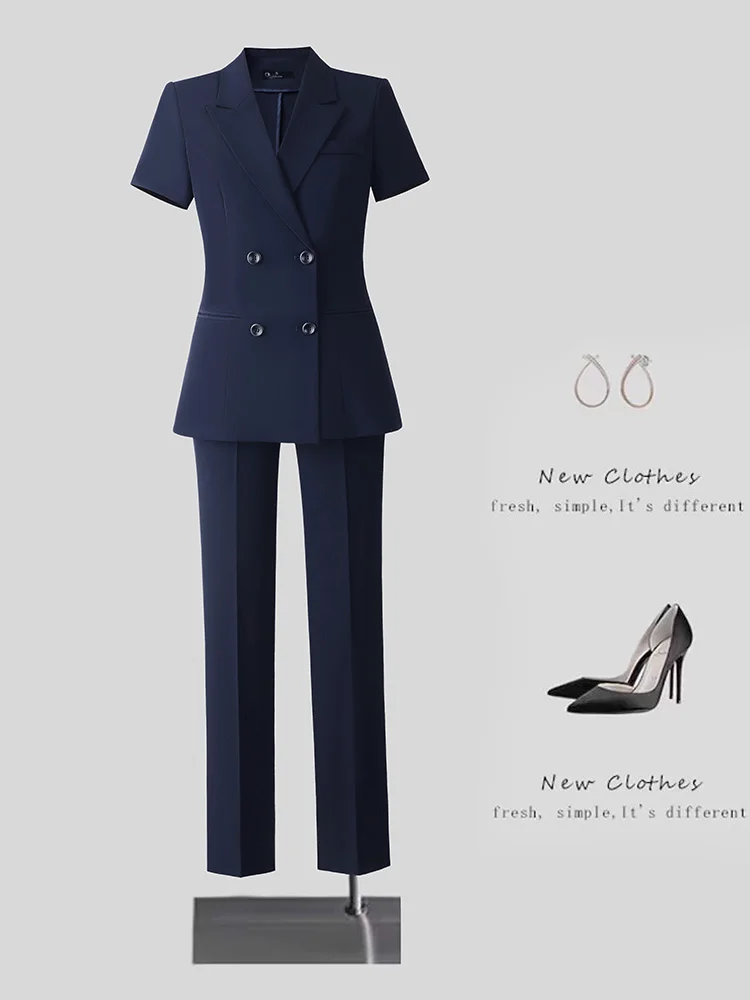 Синий деловой костюм-тройка для женщин: летний, тонкий, для собеседований, формальный, для работы и повседневной носки
Синий деловой костюм-тройка для женщин: летний, тонкий, для собеседований, формальный, для работы и повседневной носки