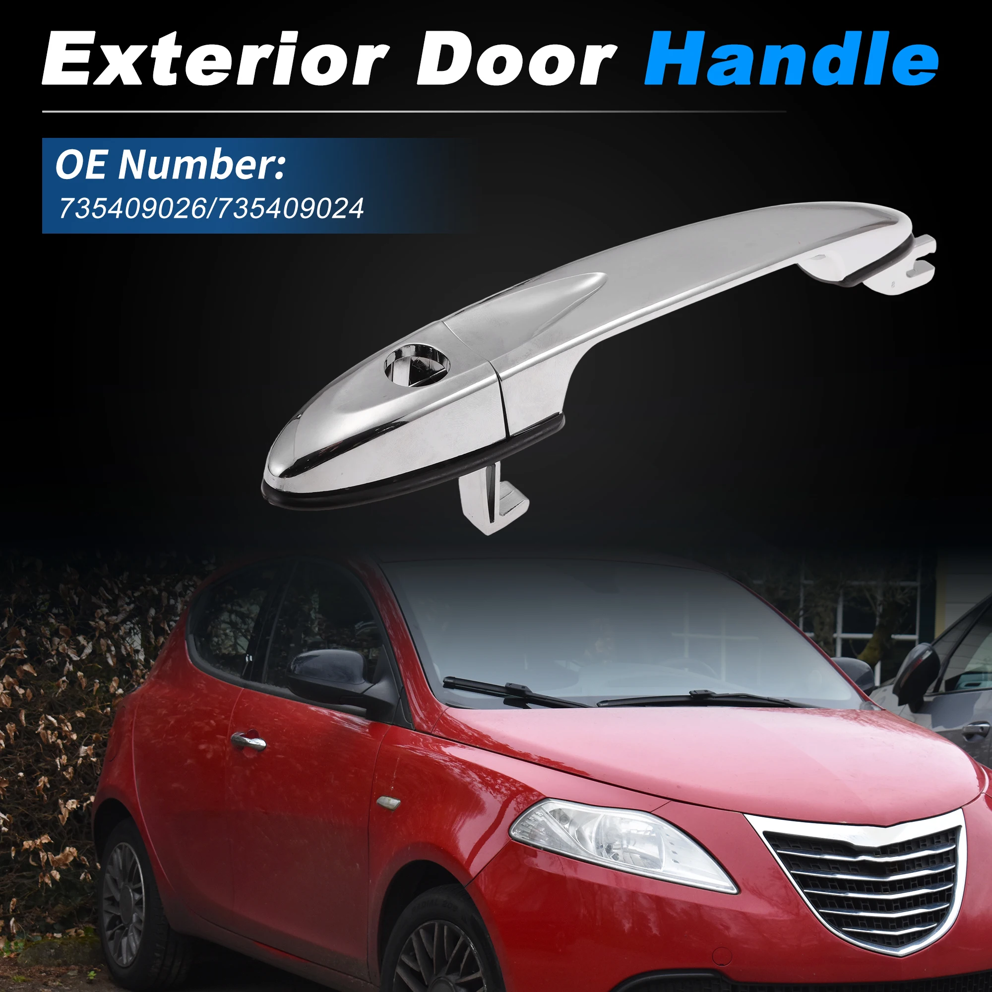 UXCELL Exterior Door Handle No.735409026/735409024 Outside Car Door Handle for Lancia Ypsilon (843_) 2003-2011 Chrome 1 Pcs
UXCELL Exterior Door Handle No.735409026/735409024 Outside Car Door Handle for Lancia Ypsilon (843_) 2003-2011 Chrome 1 Pcs