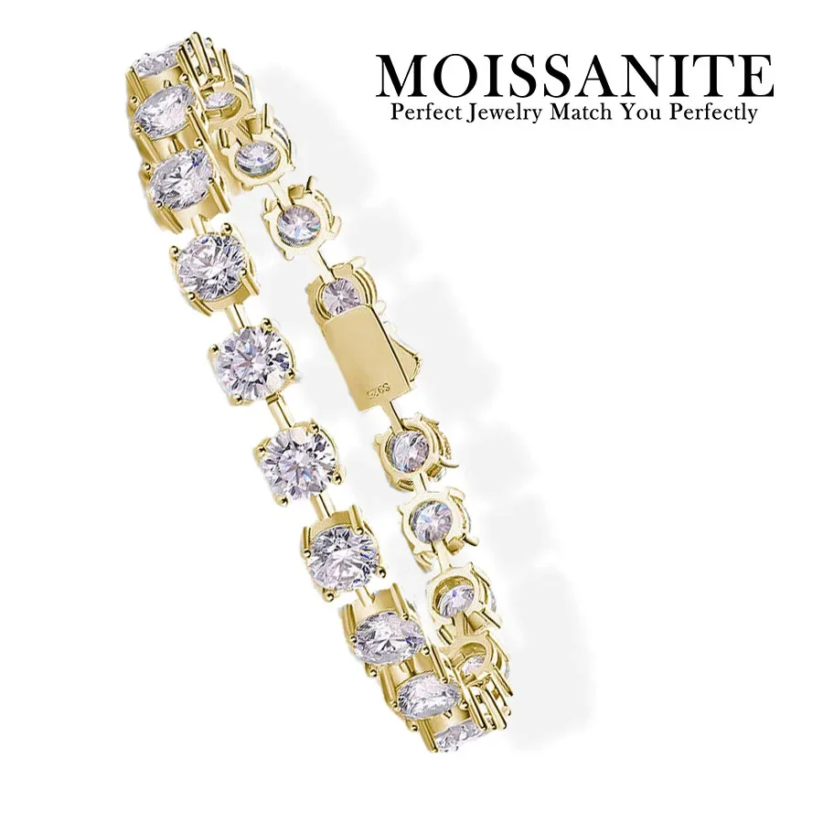 3mm Moissanite Bracelet 18K Gold Plated S925 Sterling Silver Elegant Design Comes with GRA Certificate
3mm Moissanite Bracelet 18K Gold Plated S925 Sterling Silver Elegant Design Comes with GRA Certificate