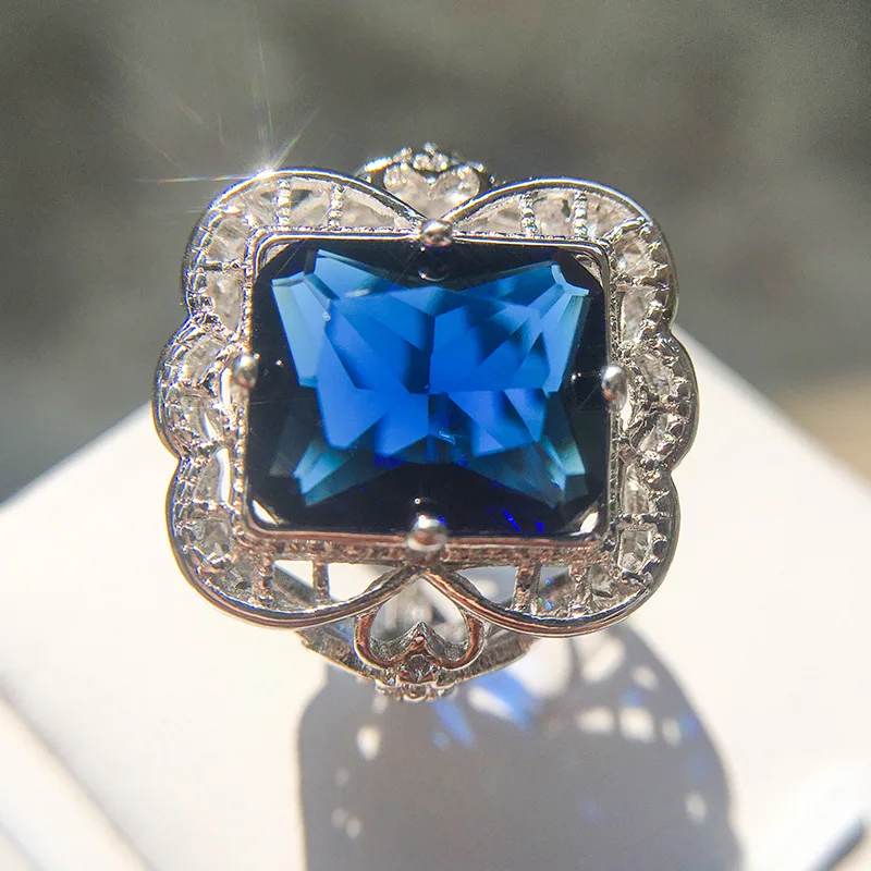 2022 NEW Fashion Big Blue Stone Ring For Women Charm Jewelry Women CZ Wedding Promise Engagement Ladies Accessories Gifts
2022 NEW Fashion Big Blue Stone Ring For Women Charm Jewelry Women CZ Wedding Promise Engagement Ladies Accessories Gifts